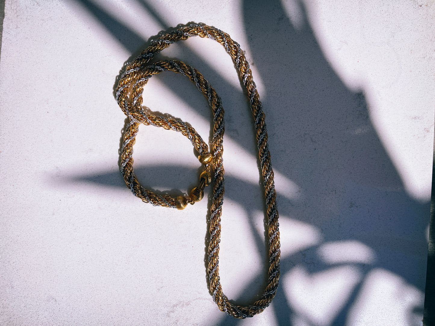 Vintage Monet Gold and Silver Twisted Rope Chain