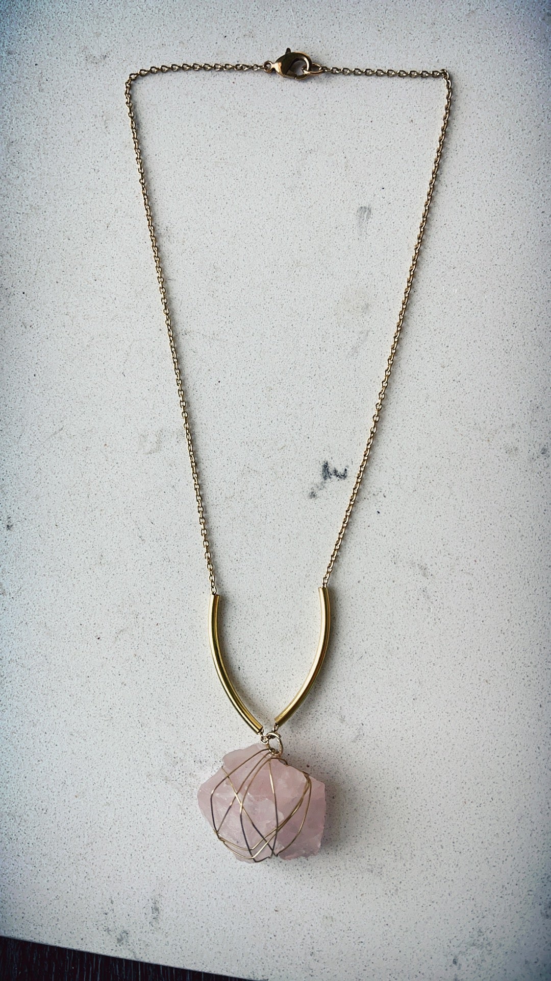 Rose Quartz Collar Pendant