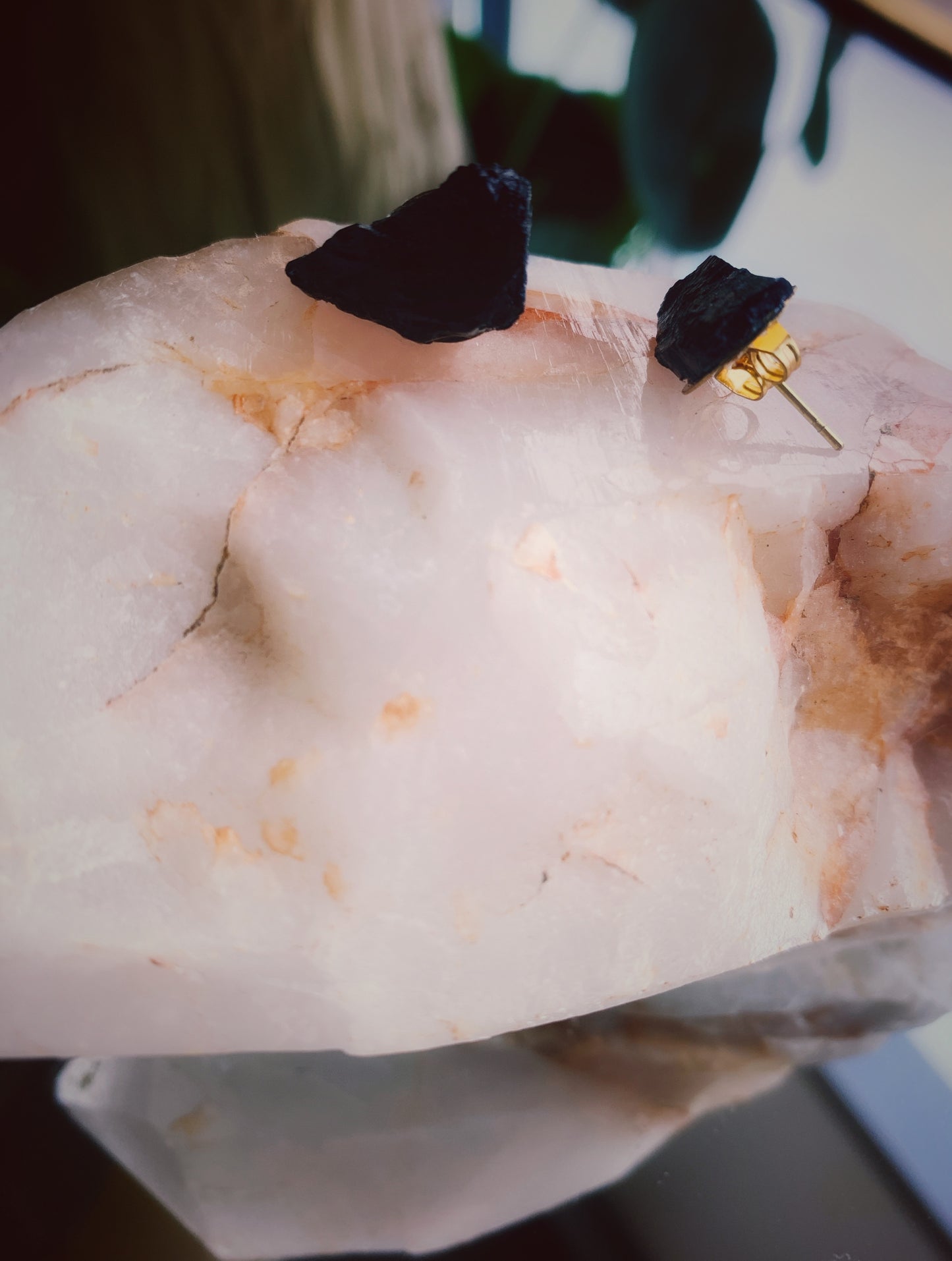 Tourmaline studs ( stone sizes may vary)