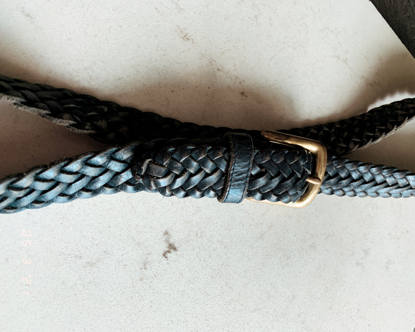 Navy braided belt