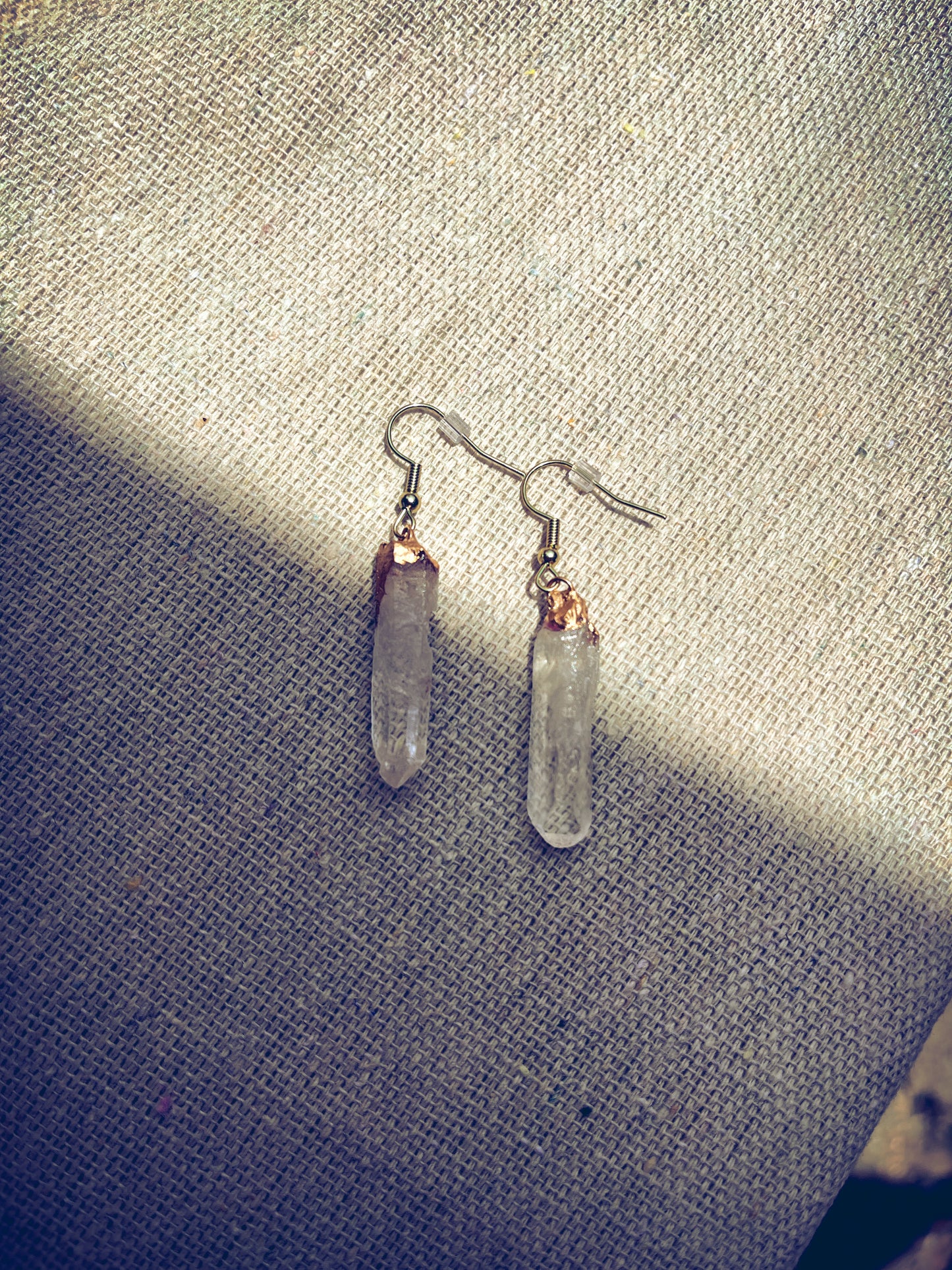 Clear Quartz Drop Earrings LG