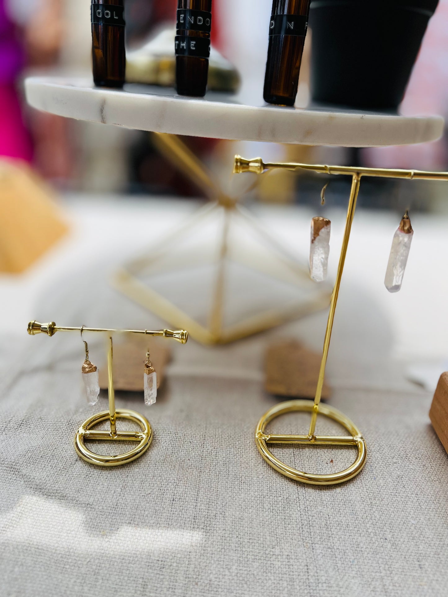 Clear Quartz Drop Earrings LG