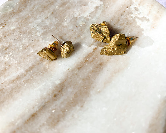 Gold leaf tourmaline studs