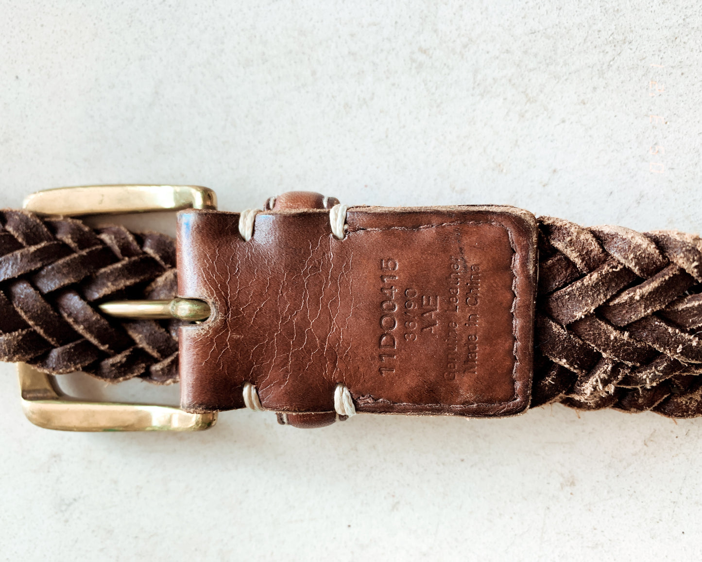 Leather braided belt